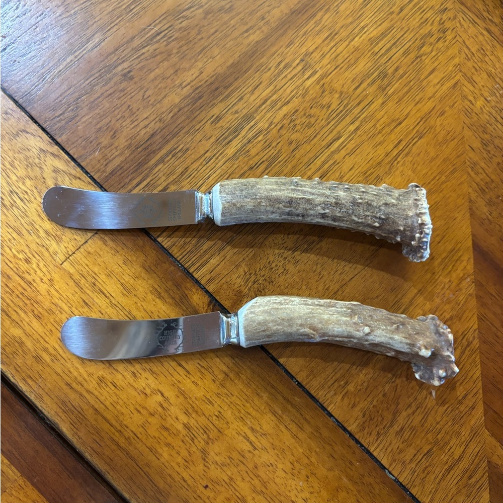 Cutlery Antler Handled Knife cheese butter knife Sheffield England stainless set